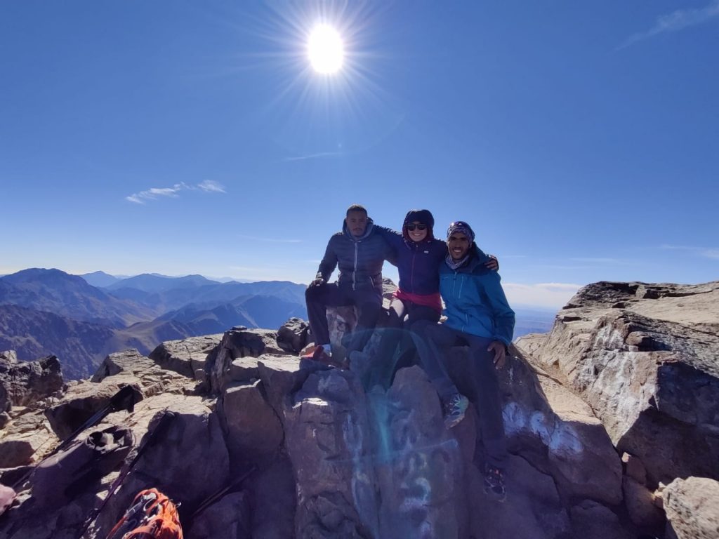 Local guides on Toubkal summit 