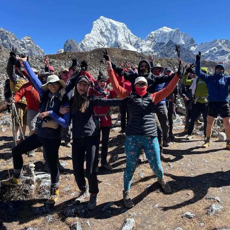 Trekkers on Everest Basecamp